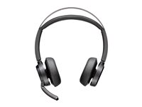 Poly Voyager Focus 2 - Headset - på örat - Bluetooth - trådlös, kabelansluten - USB-A via Bluetooth-adapter - svart - Certifierad för Microsoft-teams 76U46AA