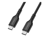 OtterBox - USB-kabel - USB-C (hane) till USB-C (hane) - USB 2.0 - 3 A - 1 m - svart 78-81356