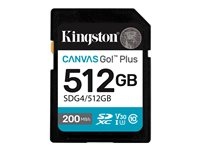 Kingston Canvas Go! Plus - Flash-minneskort - 512 GB - Video Class V30 / UHS-I U3 / Class10 - SDXC UHS-I SDG4/512GB