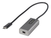 StarTech.com USB C to Mini DisplayPort Adapter, 4K 60Hz USB-C to mDP Adapter Dongle, USB Type-C to Mini DP Monitor/Display, Video Converter, Works w/ Thunderbolt 3, 12" Long Attached Cable - DP Alt Mode, mDP 1.2 (CDP2MDPEC) - Videokort - USB-C (hane) till Mini DisplayPort (hona) - Displayport 1.2/Thunderbolt 3 - 30.6 cm - 4K60Hz (3840 x 2160) stöd - grå CDP2MDPEC