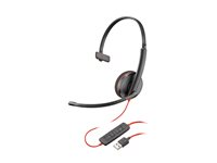 HP Poly Blackwire 3210 - Blackwire 3200 Series - headset - på örat - kabelansluten - USB-A - svart - Skype-certifierat, Cisco Jabber-certifierad, Avaya-certifierad 80S01AA