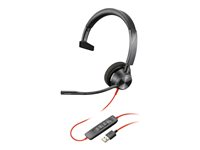 HP Poly Blackwire 3310-M - Blackwire 3300 series - headset - på örat - kabelansluten - USB-C, 3,5 mm kontakt - svart - Certifierad för Microsoft-teams 760Q7AA