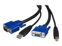 StarTech.com 2-in-1 Universal USB KVM Cable - Video / USB cable - HD-15 (VGA), USB Type B (M) to USB, HD-15 (VGA) - 15 ft - SVUSB2N1_15 - Video/USB-kabel - HD-15 (VGA), USB typ B (hane) till USB, HD-15 (VGA) - 4.6 m - för P/N: RKCOND17HD, SV231USBGB, SV231USBLC, SV431USB, SV431USBAE, SV431USBAEGB, SV431USBDDM SVUSB2N1_15