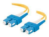 C2G SC-SC 9/125 OS1 Duplex Singlemode PVC Fiber Optic Cable (LSZH) - Patch-kabel - SC enkelläge (hane) till SC enkelläge (hane) - 10 m - 10 m - fiberoptisk - duplex - 9 / 125 mikrometer - OS1 - halogenfri - gul 85573