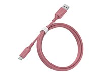 OtterBox Standard - USB-kabel - USB-C (hane) till USB (hane) - 1 m - lillarosa 78-52663