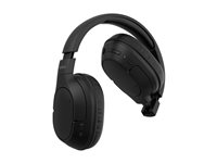 Belkin SoundForm Surround - Hörlurar med mikrofon - fullstorlek - Bluetooth - trådlös, kabelansluten - USB-C, 3,5 mm kontakt - svart AUD009HQBK