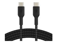 Belkin BoostCharge - USB-kabel - 24 pin USB-C (hane) till 24 pin USB-C (hane) - 2 m - svart CAB004BT2MBK