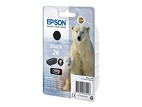 Epson 26 - 6.2 ml - svart - original - bläckpatron - för Expression Premium XP-510, 520, 600, 605, 610, 615, 620, 625, 700, 710, 720, 800, 810, 820 C13T26014012