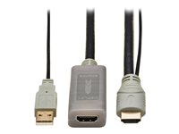 Eaton Tripp Lite Series HDMI Extension Cable with Active Repeater (M/F), 4K 60 Hz, HDR, 4:4:4, HDCP 2.2, 15 ft. (4.6 m), TAA - HDMI-förlängningskabel - TAA-kompatibel - 4.6 m - svart - aktiv förstärkare P569-015-MF-ACT