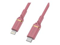 OtterBox - Lightning-kabel - Lightning hane till USB-C hane - 1 m - rosaglittrande rosa - Strömförsörjningsstöd 78-52650