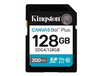 Kingston Canvas Go! Plus - Flash-minneskort - 128 GB - Video Class V30 / UHS-I U3 / Class10 - SDXC UHS-I SDG4/128GB