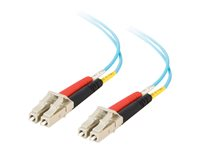 C2G LC-LC 10Gb 50/125 OM3 Duplex Multimode PVC Fiber Optic Cable (LSZH) - Nätverkskabel - LC multiläge (hane) till LC multiläge (hane) - 3 m - 3 m - fiberoptisk - duplex - 50/125 mikron - OM3 - halogenfri - havsblå 85551